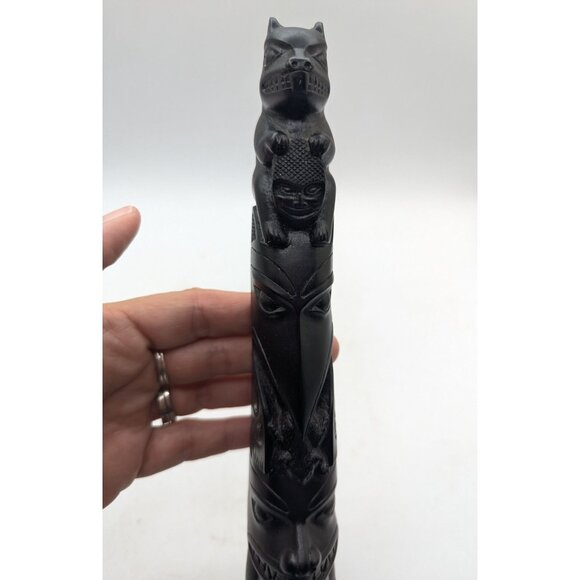 Vtg Native Haida Boma Totem Pole Resin Cast - Picture 5 of 10